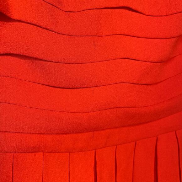 Rachel Roy Scarlet Red Pleated Strapless Formal Cocktail Mini Dress Sz 10 - Picture 3 of 8